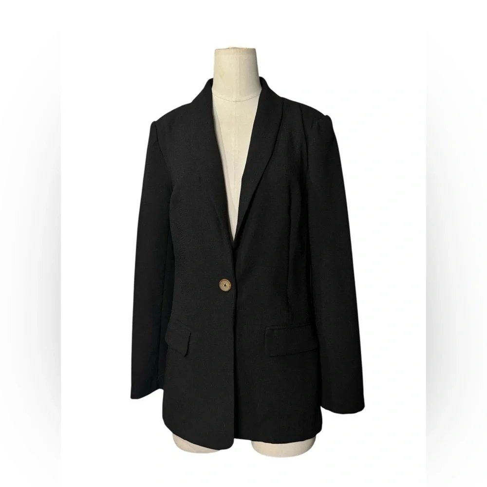 BCBGeneration Relaxed Fit Blazer Black one button XS - Picture 2 of 7